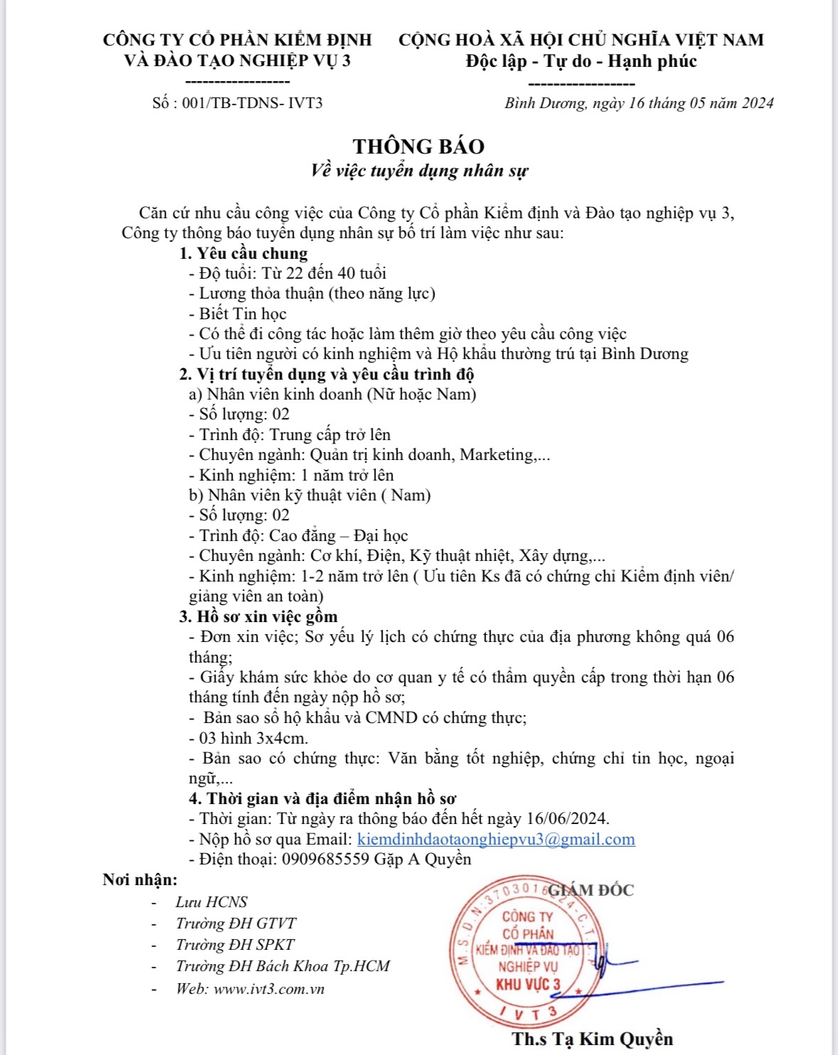 Tuyển dụng nhân sự