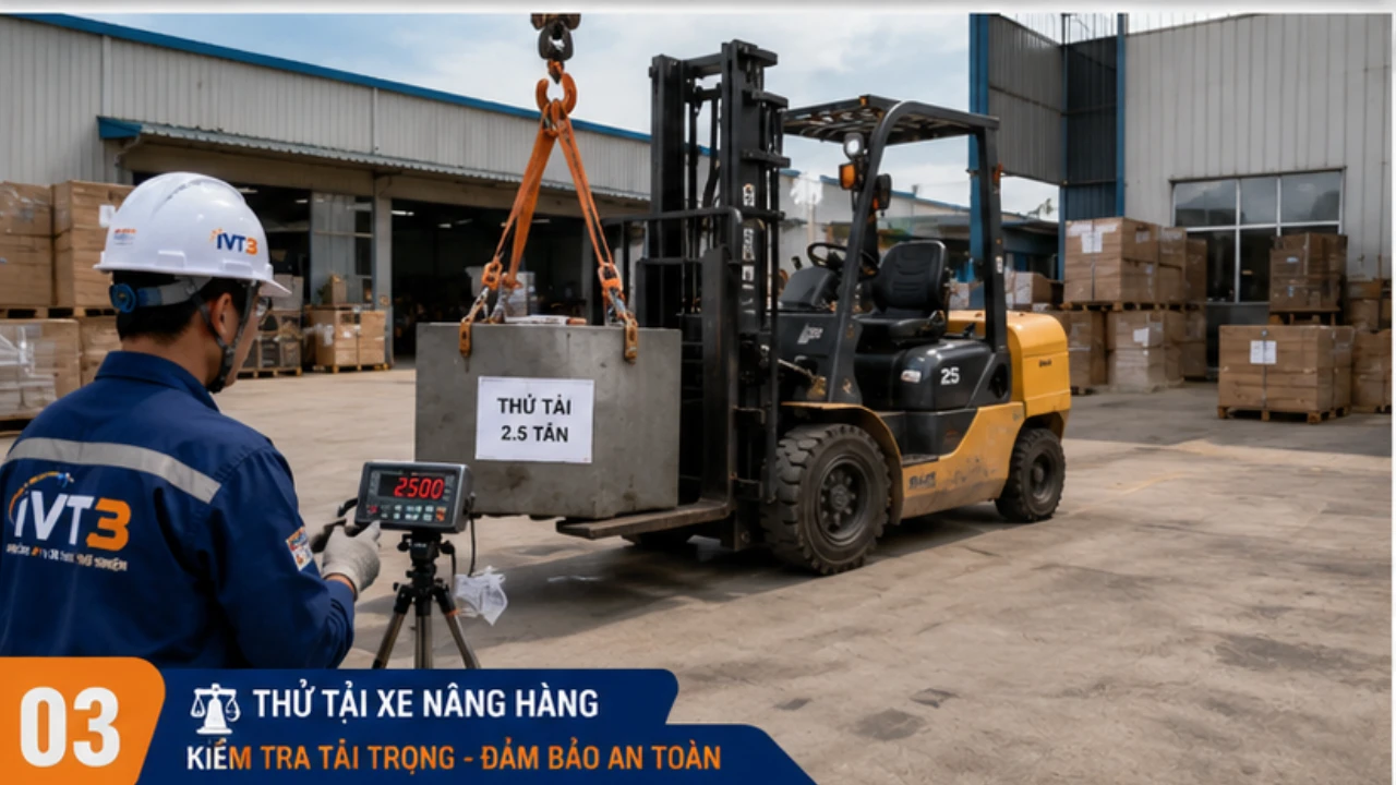 Quy trình kiểm định xe nâng hàng tại doanh nghiệp – IVT3 thực hiện đúng tiêu chuẩn QCVN. Quy trình kiểm định xe nâng hàng tại doanh nghiệp – IVT3 thực hiện đúng tiêu chuẩn QCVN.