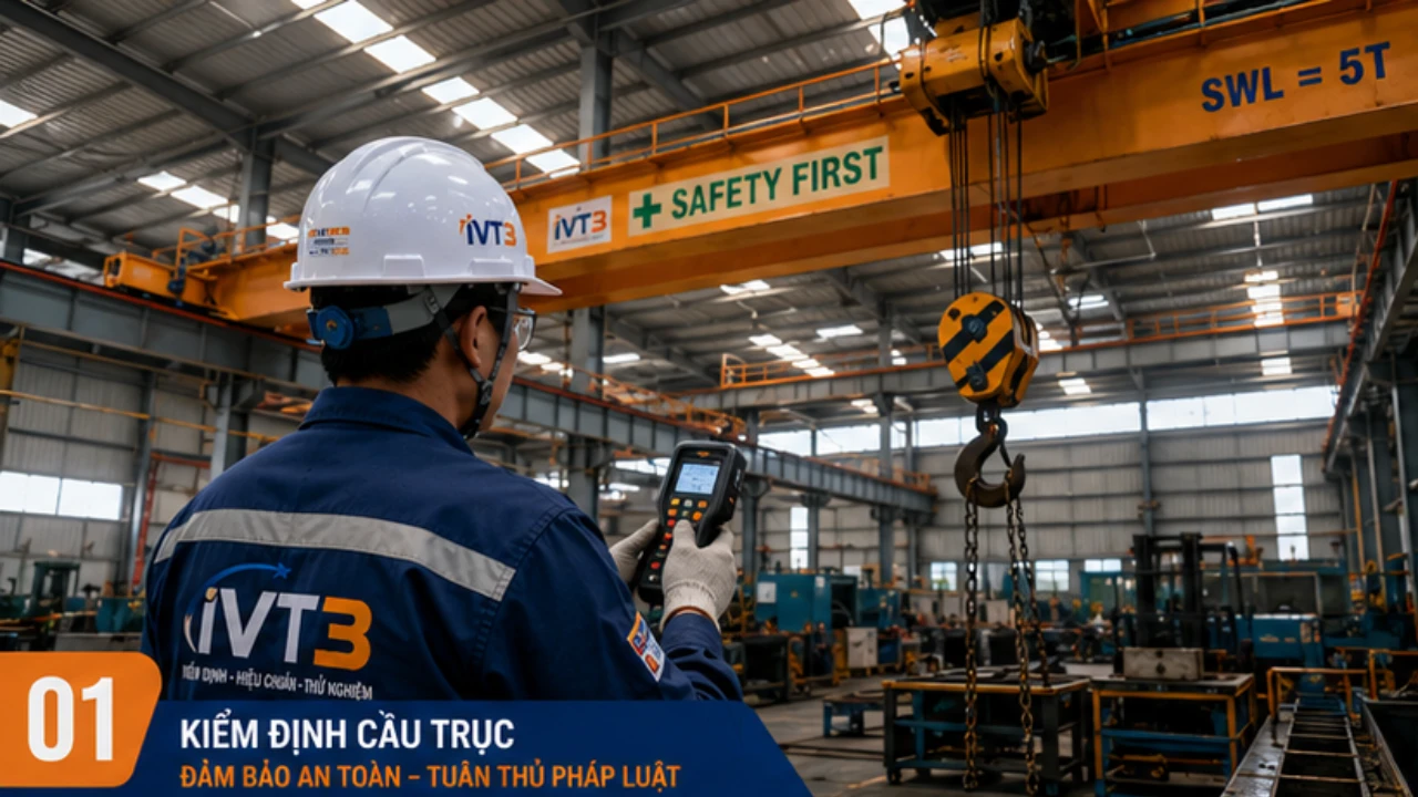 Kiểm định thiết bị nâng theo quy định mới nhất – IVT3 thực hiện chuyên nghiệp tại nhà máy Kiểm định thiết bị nâng theo quy định mới nhất – IVT3 thực hiện chuyên nghiệp tại nhà máy