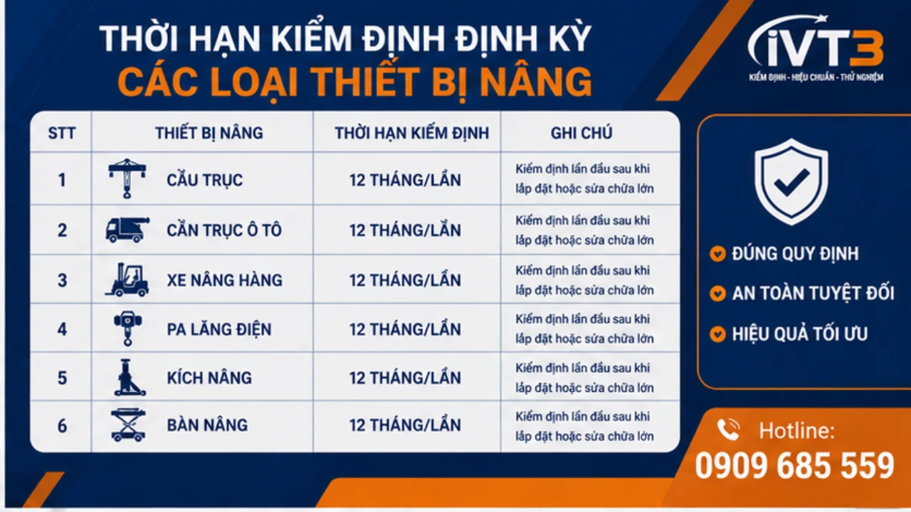 Các văn bản pháp lý quy định kiểm định thiết bị nâng mới nhất tại Việt Nam Các văn bản pháp lý quy định kiểm định thiết bị nâng mới nhất tại Việt Nam