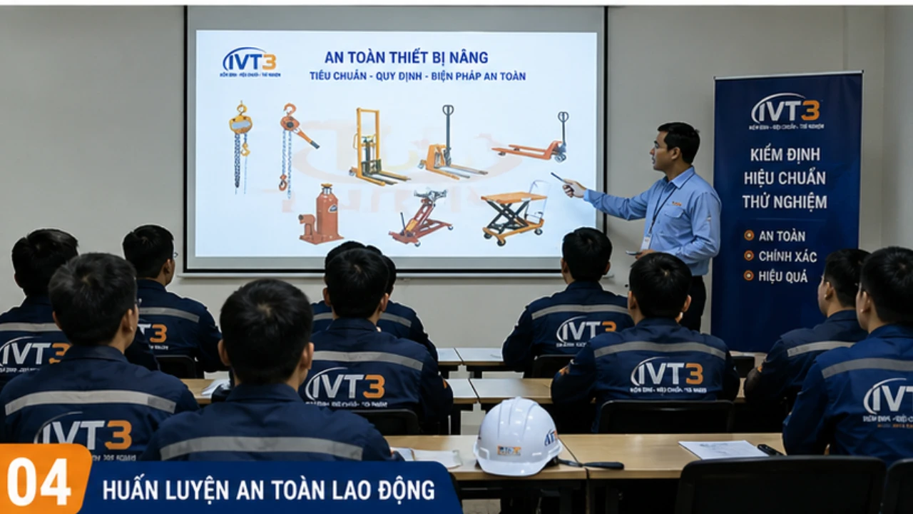 IVT3 tổ chức huấn luyện an toàn lao động về tiêu chuẩn an toàn thiết bị nâng tại doanh nghiệp IVT3 tổ chức huấn luyện an toàn lao động về tiêu chuẩn an toàn thiết bị nâng tại doanh nghiệp